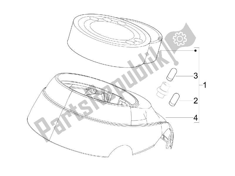 Todas las partes para Tablero Combinado De Medidor de Vespa LXV 50 2T Navy 2007