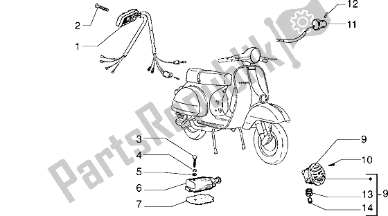 Todas las partes para Aparatos Eléctricos de Vespa PX 200 E 1985