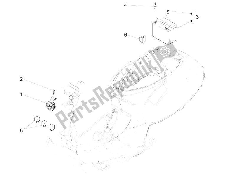 Toutes les pièces pour le Télécommandes - Batterie - Klaxon du Vespa LXV 150 USA 2011