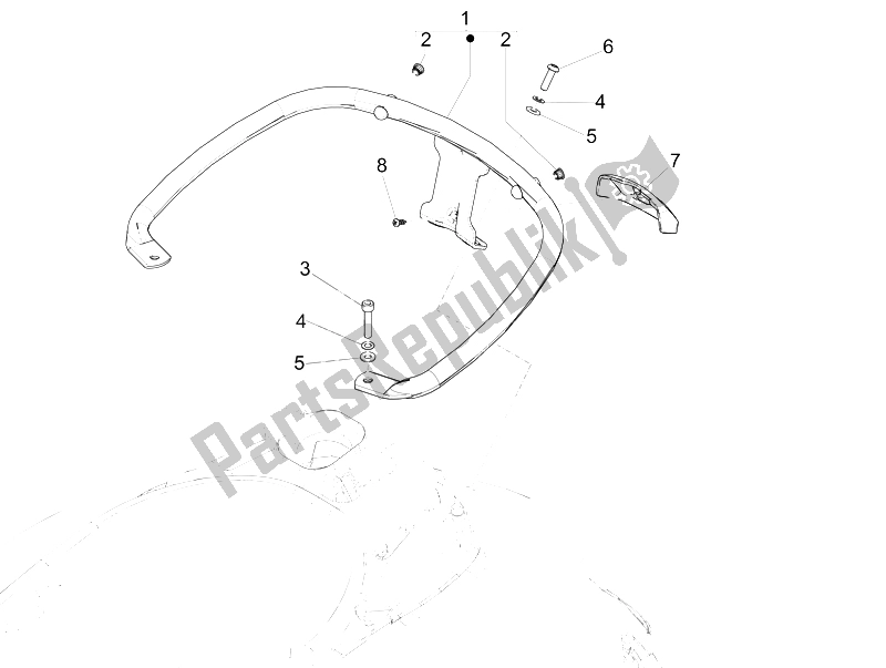Todas las partes para Portaequipajes Trasero de Vespa GTS 300 IE Super 2008