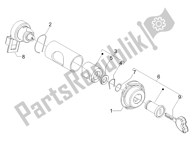All parts for the Locks of the Vespa S 125 4T IE E3 College 2009