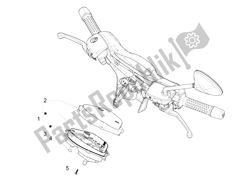 All parts for the Meter Combination-dashbord of the Vespa GTS 300 IE Touring 2011