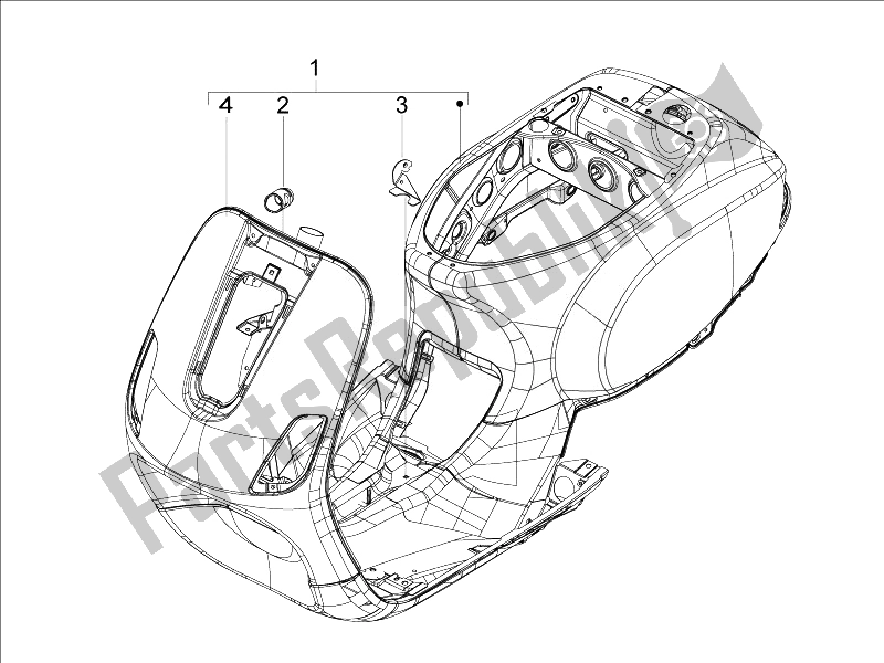 All parts for the Frame/bodywork of the Vespa LXV 125 4T Navy E3 2007