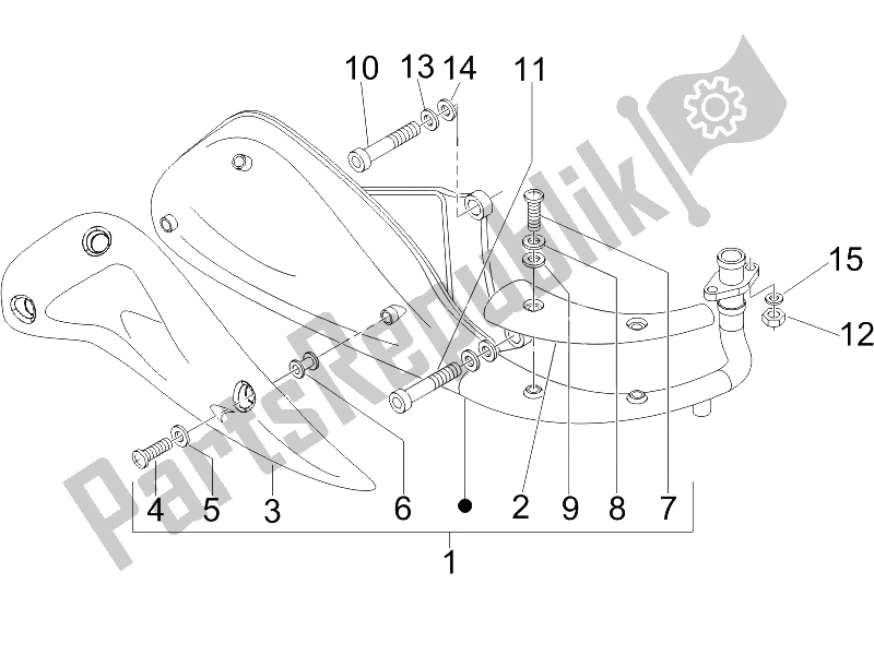 All parts for the Silencer of the Vespa LXV 125 4T E3 2006