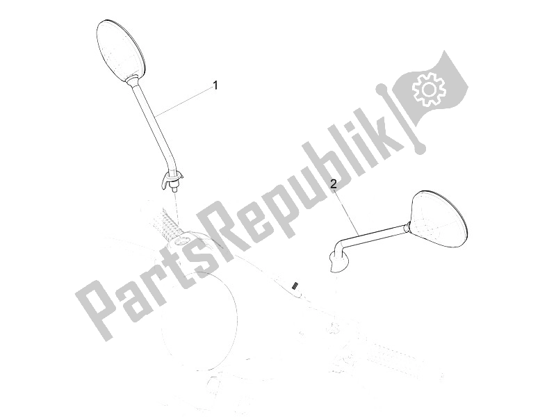 All parts for the Driving Mirror/s of the Vespa Vespa GTS 125 4T E4 ABS EU 2016