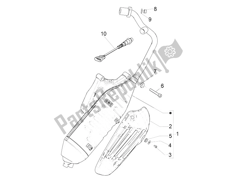 Todas las partes para Silenciador de Vespa Vespa Primavera 150 4T 3V Iget E4 ABS USA Canada 2016