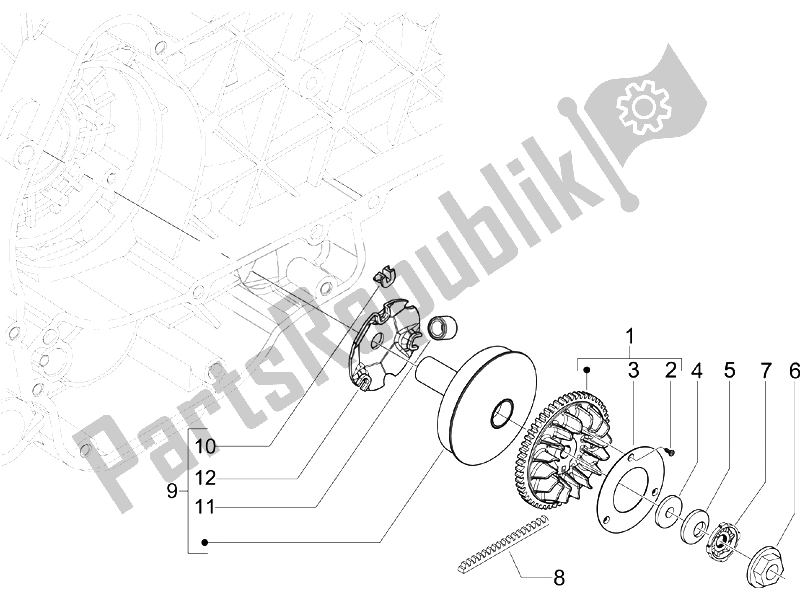 Wszystkie części do Ko? O Pasowe Nap? Dowe Vespa S 125 4T E3 2007