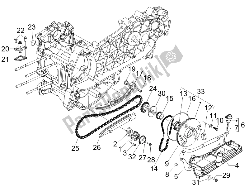 Toutes les pièces pour le La Pompe à Huile du Vespa GTS 125 4T E3 2007