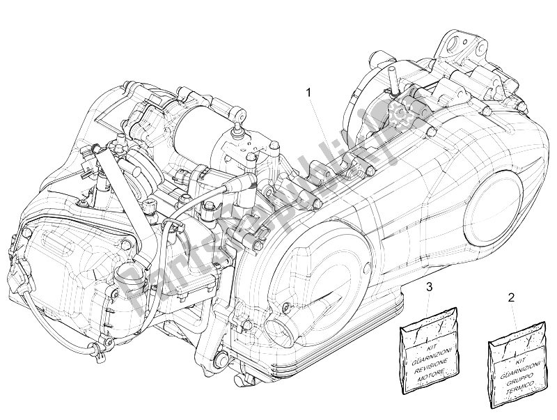 Toutes les pièces pour le Moteur, Assemblage du Vespa 150 Sprint 4T 3V IE Vietnam 2015