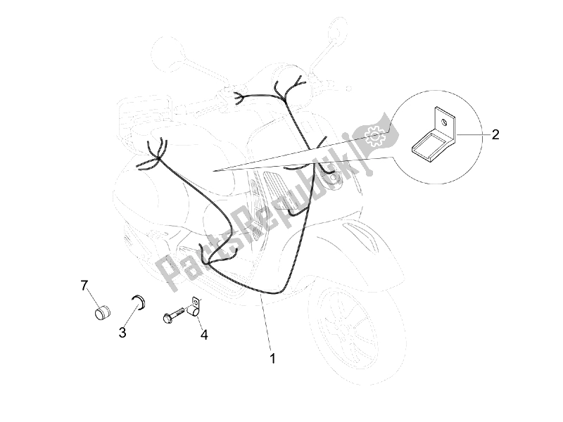 Toutes les pièces pour le Faisceau De Câbles Principal du Vespa LX 150 4T USA 2007