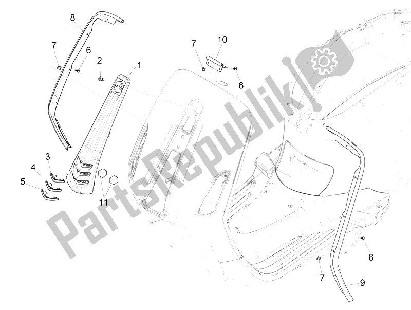 Todas las partes para Escudo Delantero de Vespa Sprint 50 4T 4V Emea 2014