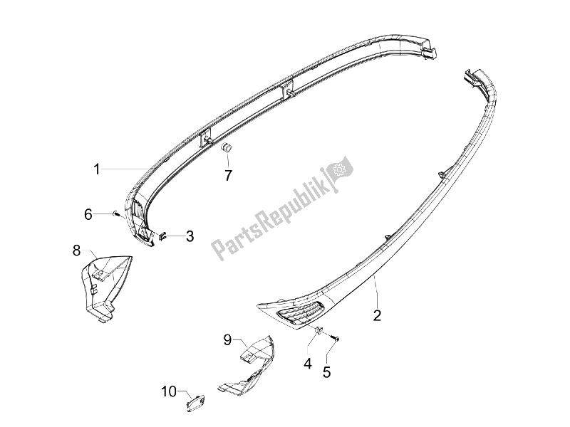 All parts for the Side Cover - Spoiler of the Vespa S 125 4T IE E3 Vietnam 2011