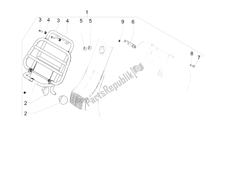 Todas las partes para Portaequipajes Delantero de Vespa PX 150 2011