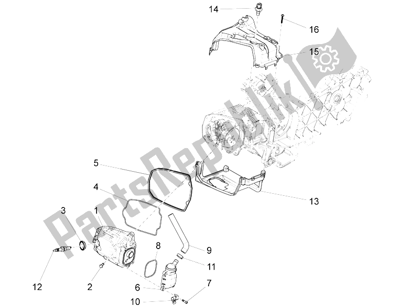 Todas las partes para Cubierta De Tapa De Cilindro de Vespa S 125 4T 3V IE 2012