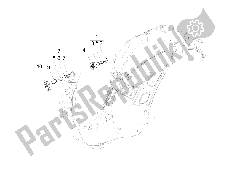 All parts for the Locks of the Vespa Sprint 50 2T2V 2014