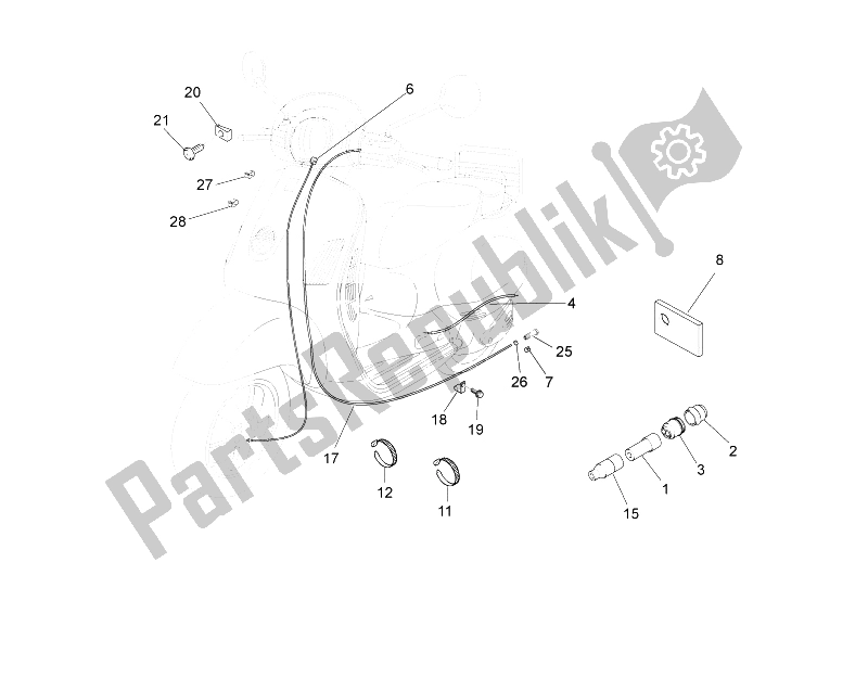 All parts for the Transmissions of the Vespa LXV 50 2T 2006