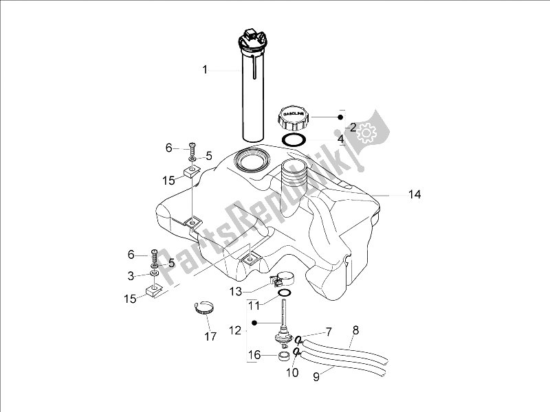 Toutes les pièces pour le Réservoir D'essence du Vespa LX 150 4T 2006