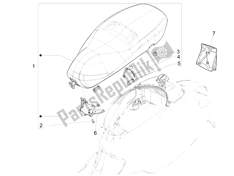 Toutes les pièces pour le Selle / Sièges du Vespa Sprint 125 4T 3V IE Vietnam 2014