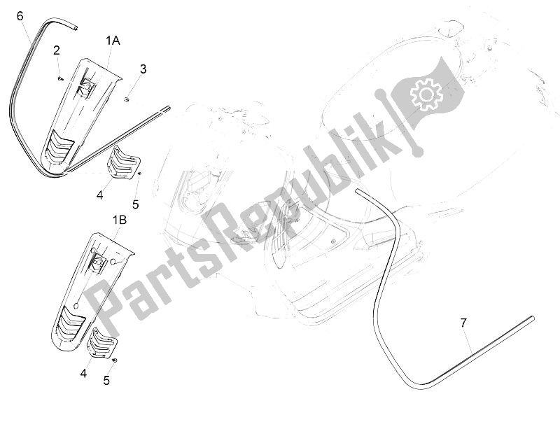 Tutte le parti per il Scudo Anteriore del Vespa Vespa GTS 125 4T E4 ABS EU 2016