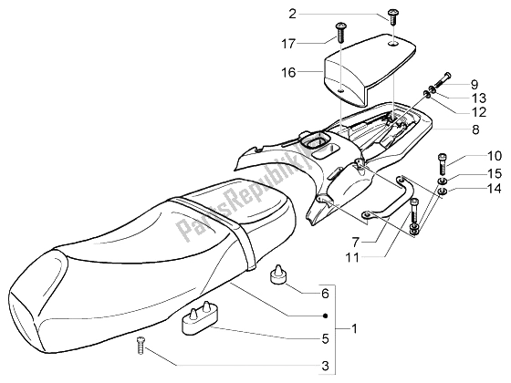 Tutte le parti per il Seddle del Vespa Granturismo 125 L 2003