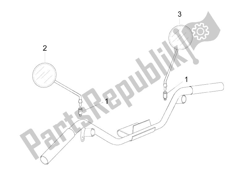 Todas as partes de Espelho (s) De Direção do Vespa LX 150 4T IE Touring 2010