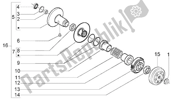 Toutes les pièces pour le Poulie Menée du Vespa LX 50 4T 2005