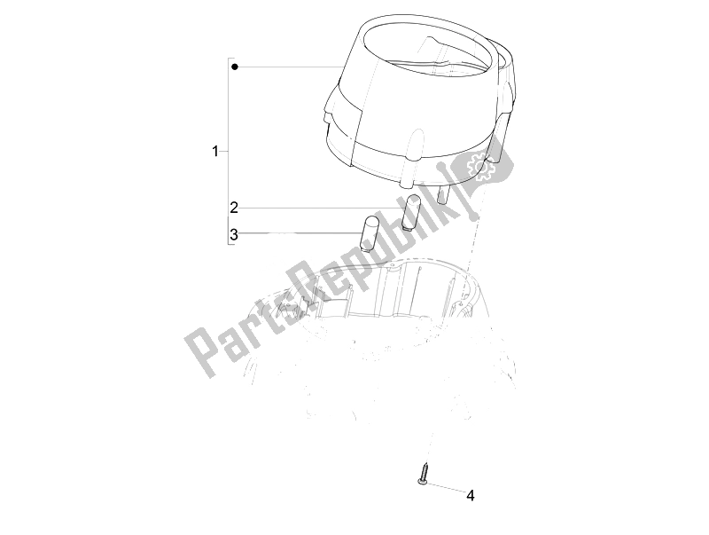 Toutes les pièces pour le Tableau De Bord Combiné du Vespa LXV 125 4T 3V E3 Vietnam 2014