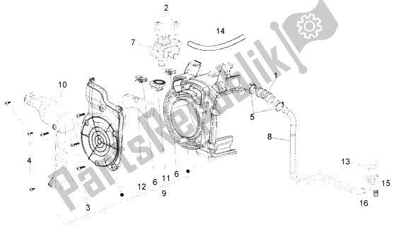 All parts for the Secondary Air Box of the Vespa LX 125 2005