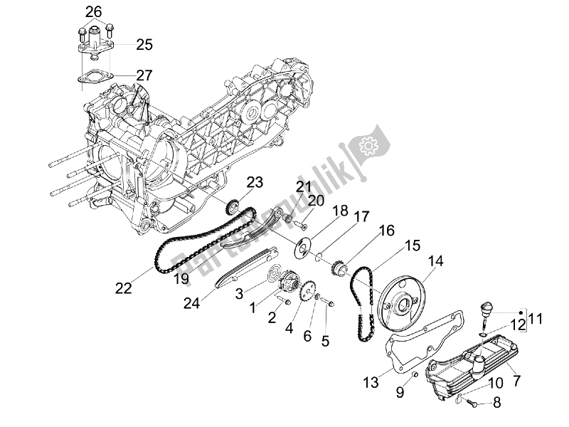 Alle onderdelen voor de Oliepomp van de Vespa GTS 300 IE ABS Super China 2014