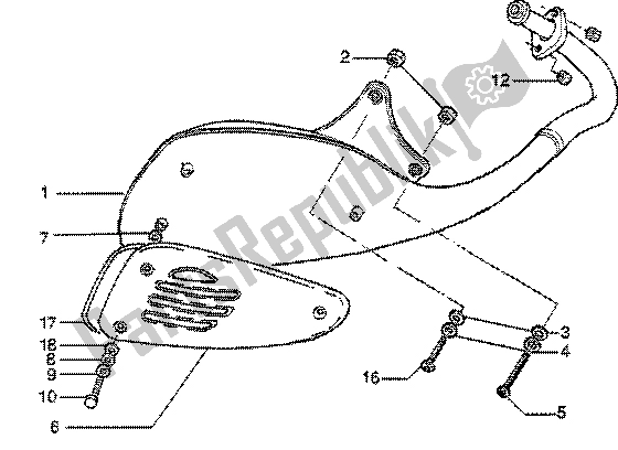Tutte le parti per il Silenziatore del Vespa ET2 50 1997