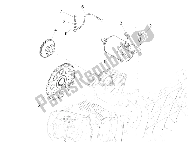 Toutes les pièces pour le Stater - Démarreur électrique du Vespa 150 4T 3V IE Primavera USA 2014