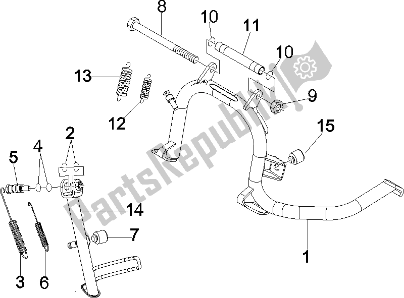 Toutes les pièces pour le Des Stands du Vespa GTV 125 4T E3 2006