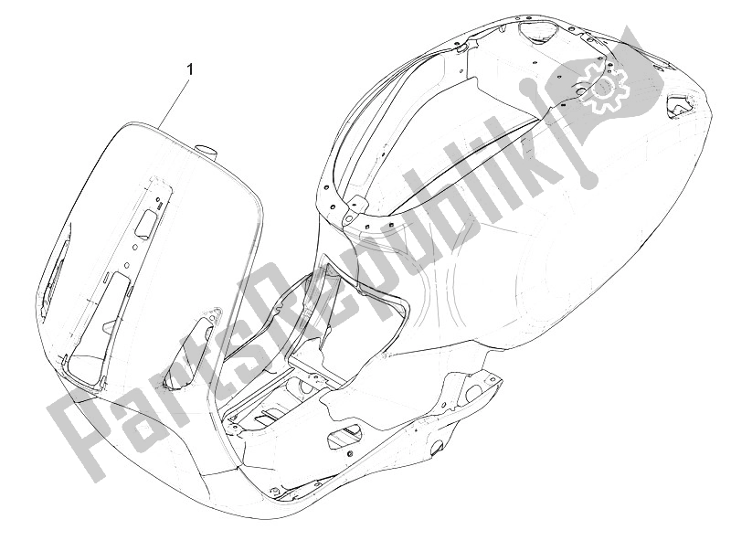 All parts for the Frame/bodywork of the Vespa Vespa 125 4T 3V I GET IE Primavera Asia 2016