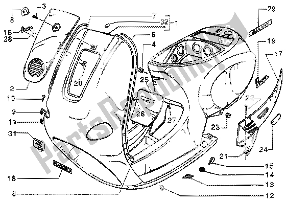 Toutes les pièces pour le Chasis du Vespa ET2 50 1997