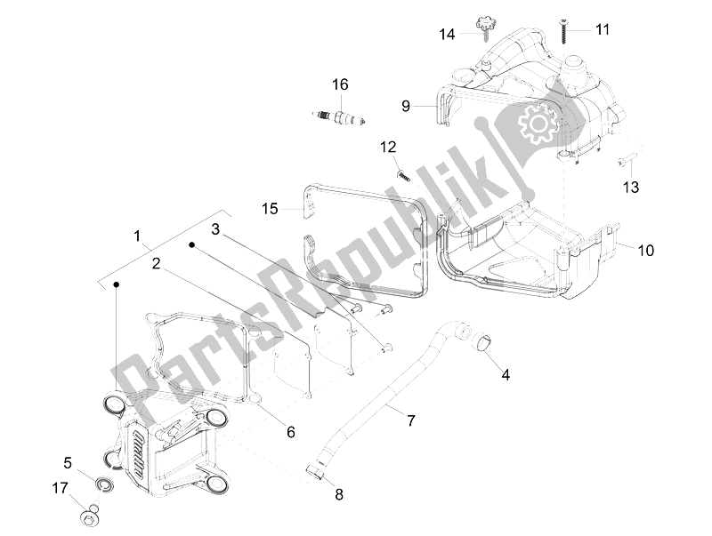 Todas las partes para Cubierta De Tapa De Cilindro de Vespa Vespa Primavera 50 4T 4V EU 2014