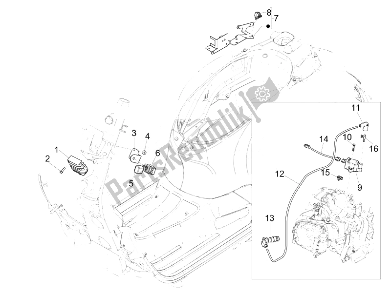 Todas las partes para Reguladores De Voltaje - Unidades De Control Electrónico (ecu) - H. T. Bobina de Vespa Vespa GTS Super 150 IE 4T 3V Asia 2014