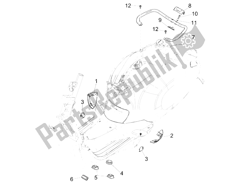 Tutte le parti per il Coperchio Laterale - Spoiler del Vespa 150 Sprint 4T 3V IE China 2015