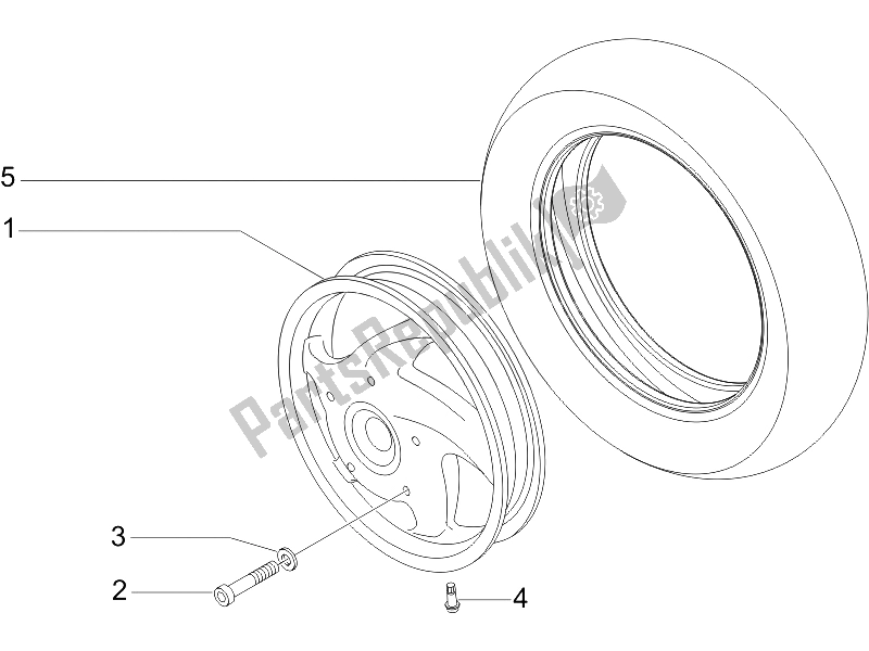 Toutes les pièces pour le Roue Avant du Vespa LX 125 4T E3 2006