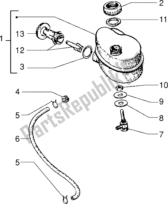 Toutes les pièces pour le Cuve à Mazout du Vespa PX 200 E 1985