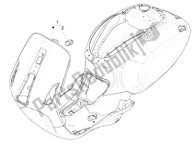 Toutes les pièces pour le Cadre / Carrosserie du Vespa 150 4T 3V IE Primavera USA 2014