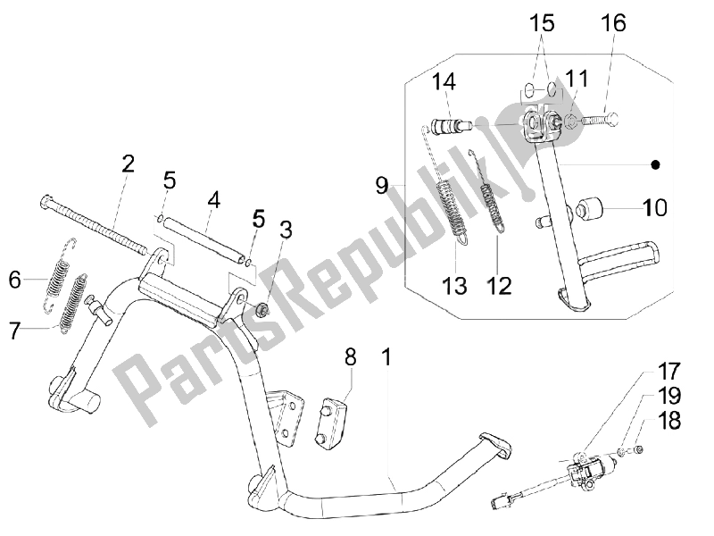 Tutte le parti per il Stand / S del Vespa S 125 4T Vietnam 2009