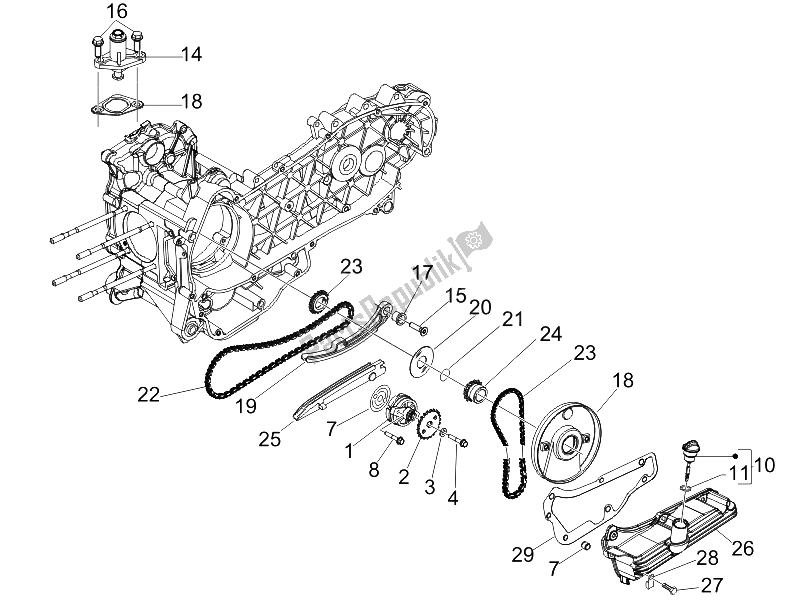 Todas las partes para Bomba De Aceite de Vespa GTV 250 IE 2006