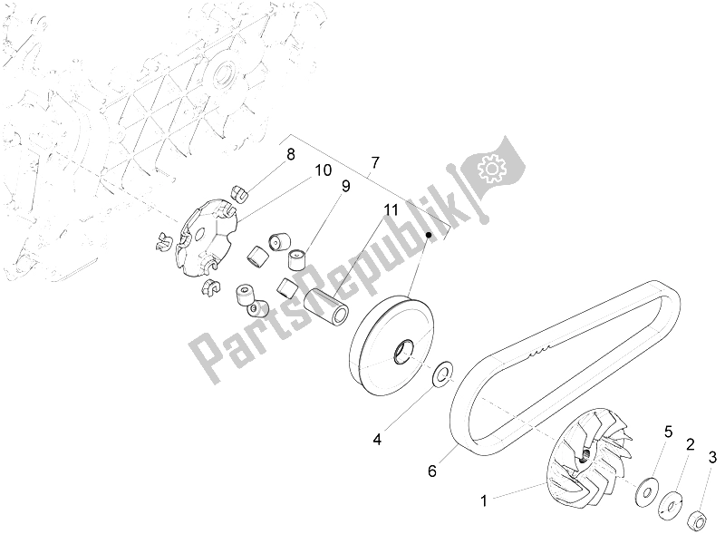 Toutes les pièces pour le Poulie Motrice du Vespa LX 150 4T 3V IE Vietnam E3 2012