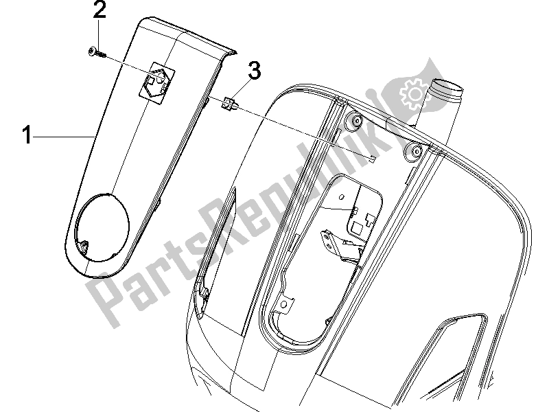 Todas las partes para Escudo Delantero de Vespa GTV 250 IE 2006
