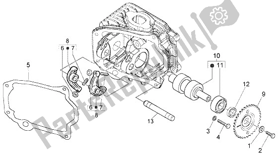 Toutes les pièces pour le Support De Leviers à Bascule du Vespa LX 50 4T 2005