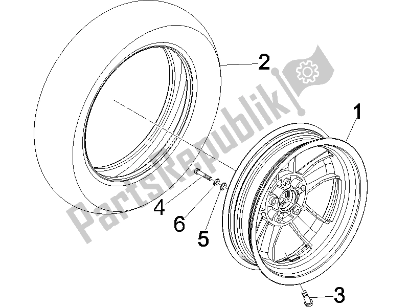 Toutes les pièces pour le Roue Avant du Vespa GTS 300 IE Super USA 2009