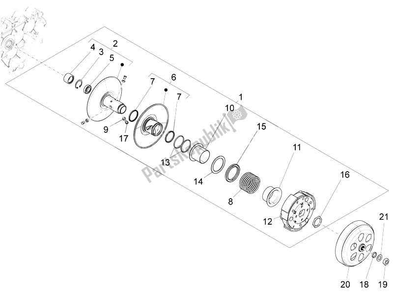 Toutes les pièces pour le Poulie Menée du Vespa 946 150 4T 3V ABS 2014