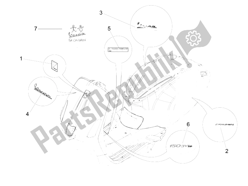 Toutes les pièces pour le Plaques - Emblèmes du Vespa 150 4T 3V IE Primavera China 2015