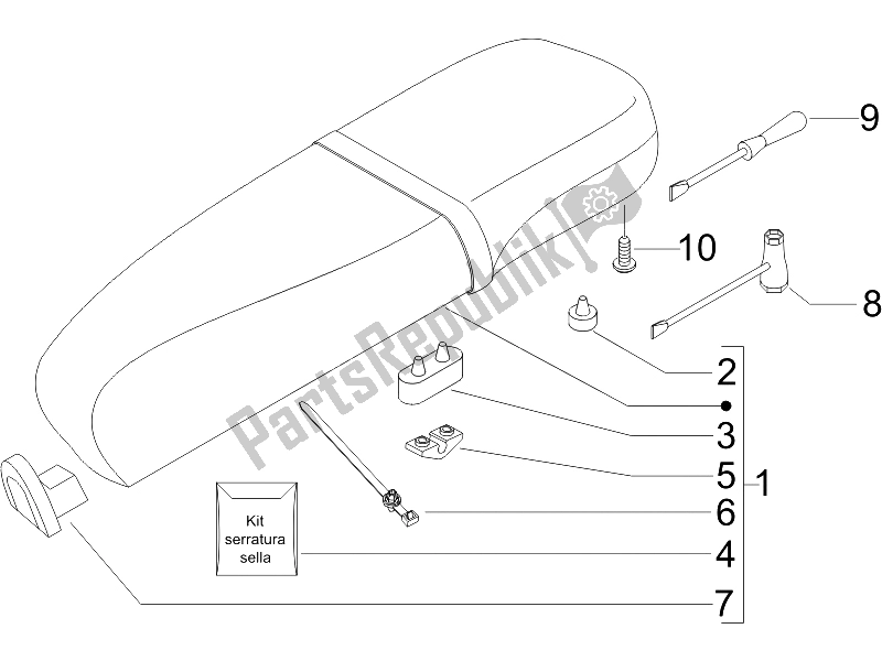 All parts for the Saddle/seats of the Vespa LX 150 4T 2006