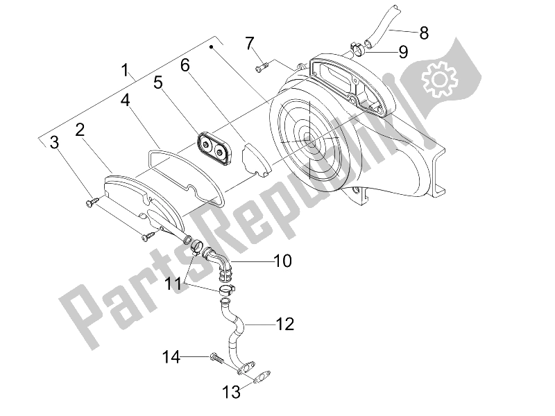 Toutes les pièces pour le Boîte à Air Secondaire du Vespa LXV 50 4T 25 KMH 2012